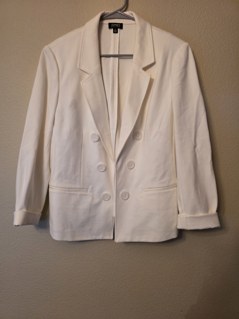 Jones New York Women's Cream Double-Breasted Blazer